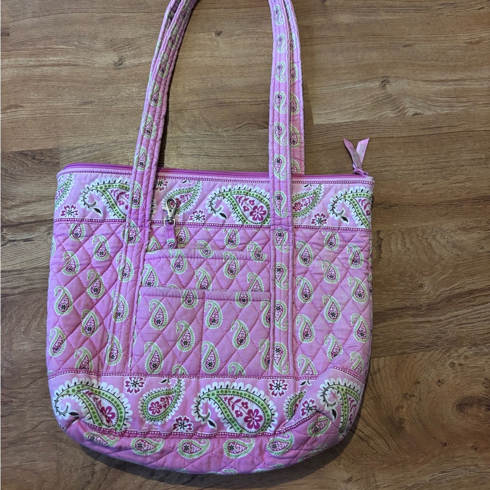 Pink, Vera Bradley tote bag. 
it’s in perfect condition - no stains, rips/tears
